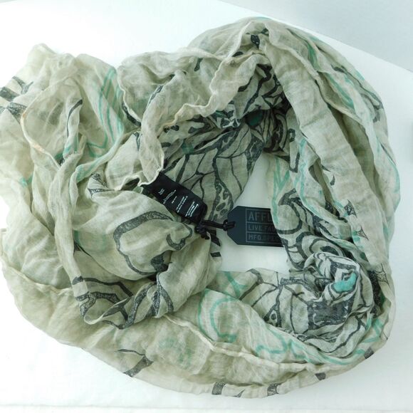 Affliction Live Fast Unisex GIANT Gauze Wrap Scarf 72x60 Beige Multicolor NWT - Picture 11 of 16